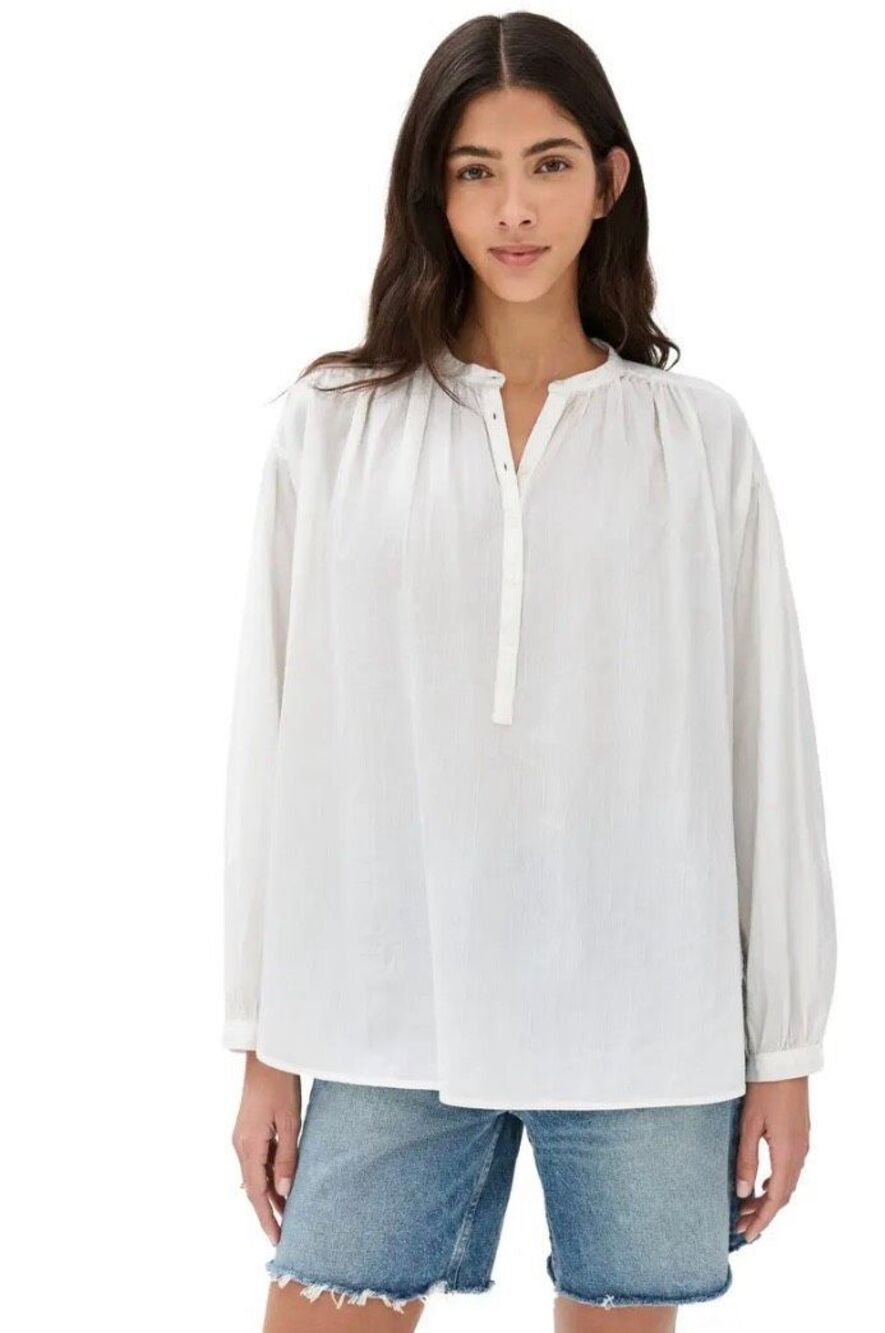 NILI LOTAN Neville 100% Cotton Shirt in Ivory NWT Size X-Small
